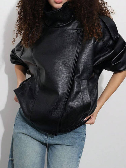 MavEra Urban Edge Oversized Leather Jacket