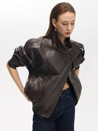 MavEra Urban Edge Oversized Leather Jacket