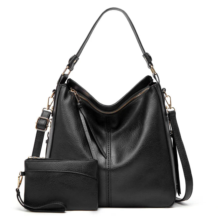 Bolso Hobo Premium de Cuero Antirrobo + Monedero de Regalo