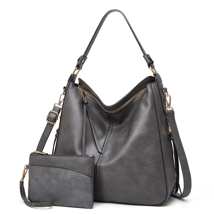 Bolso Hobo Premium de Cuero Antirrobo + Monedero de Regalo