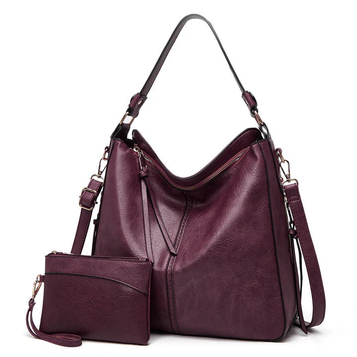 Bolso Hobo Premium de Cuero Antirrobo + Monedero de Regalo