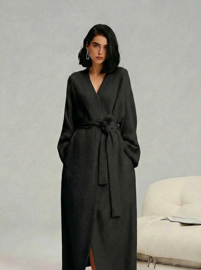 MavEra Women's Double-Sided Fleece Robe