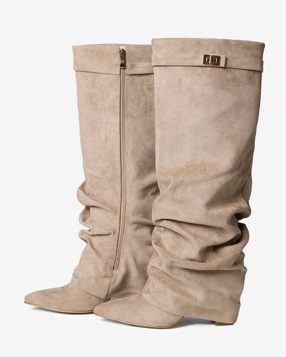 MavEra Slouchy Suede knee high boots