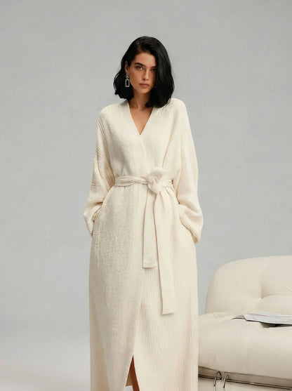 MavEra Women's Double-Sided Fleece Robe